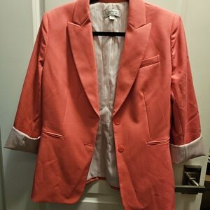 Tahari Coral Blazer with Striped Lining